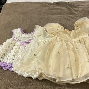 Cream Floral Organza Party Dress for Girls